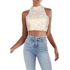 Lace Embellished Crop Top
