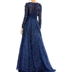 Lace Embellished Evening Dress