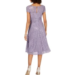 Lace Sequined Midi Dress