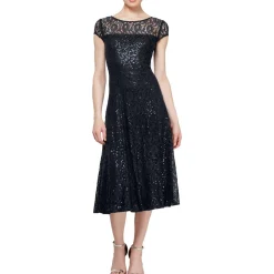 Lace Sequined Midi Dress