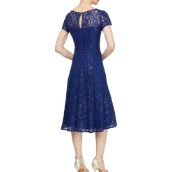 Lace Sequined Midi Dress