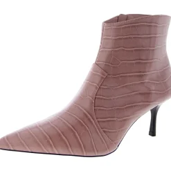 Laceless Faux Leather Ankle Boots