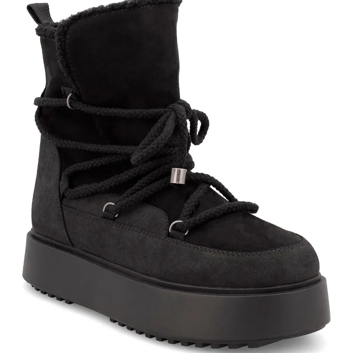 Lace-Up Faux Suede Booties