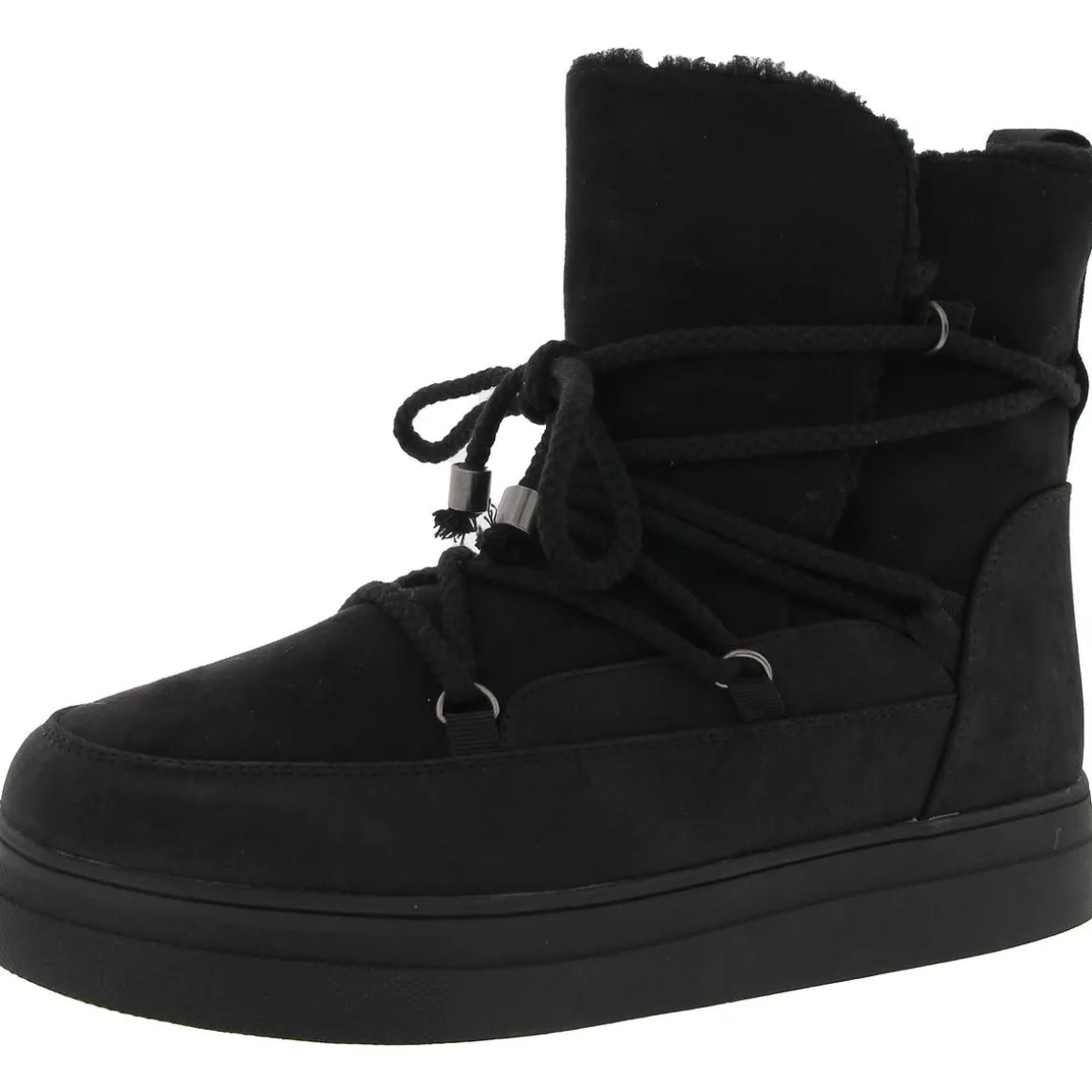 Lace-Up Faux Suede Booties