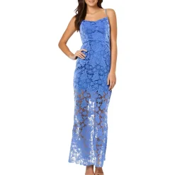 Lace-Up Lace Evening Dress