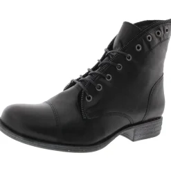 Lace-Up Leather Ankle Boots