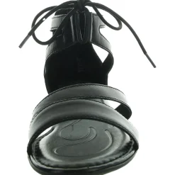 Lace-Up Leather Flatform Sandals