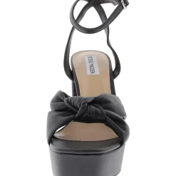 Lala Buckle Faux Leather Platform Sandals