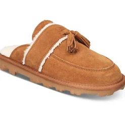 Laneyy Faux Fur Lined Leather Slide Slippers