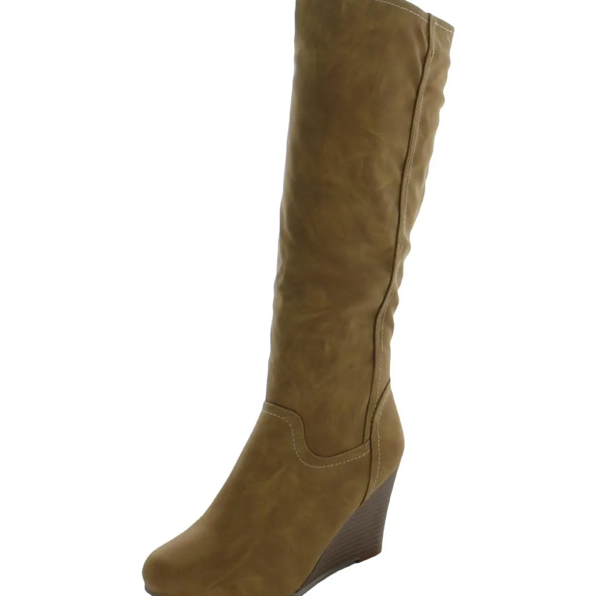 Langly Heels Faux Leather Knee-High Boots