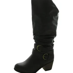 Late Faux Leather Slouchy Knee-High Boots