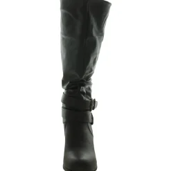 Late Faux Leather Slouchy Knee-High Boots