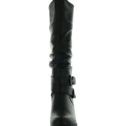 Late Faux Leather Slouchy Knee-High Boots