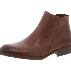 Lauryl Zipper Leather Ankle Boots