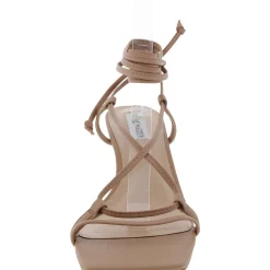 Lavina Lace-Up Faux Leather Block Heel