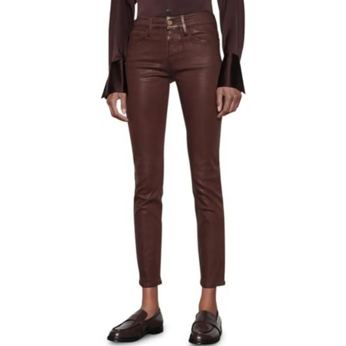 Le Crop Mini Mid-Rise Coated Bootcut Jeans