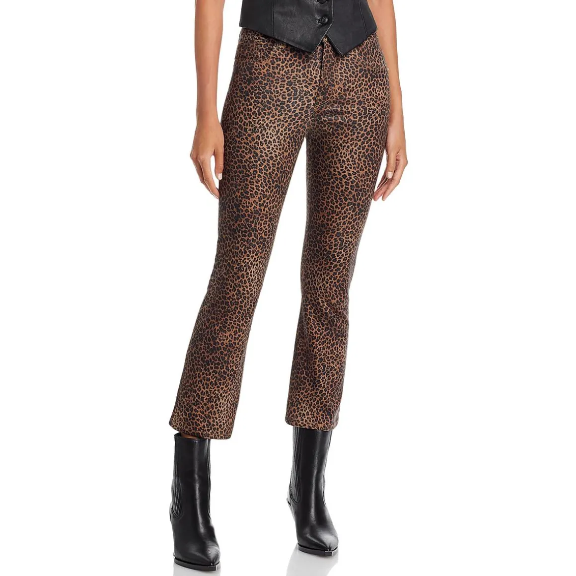 Le Crop Mini Mid-Rise Coated Bootcut Jeans