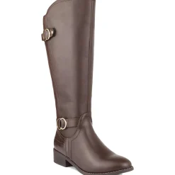 Leandraa Faux Leather Wide Calf Knee-High Boots