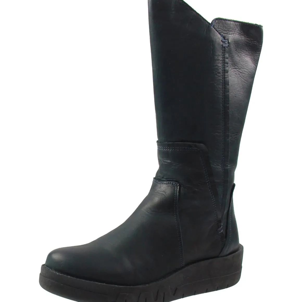 Lear Leather Zip Up Mid-Calf Boots