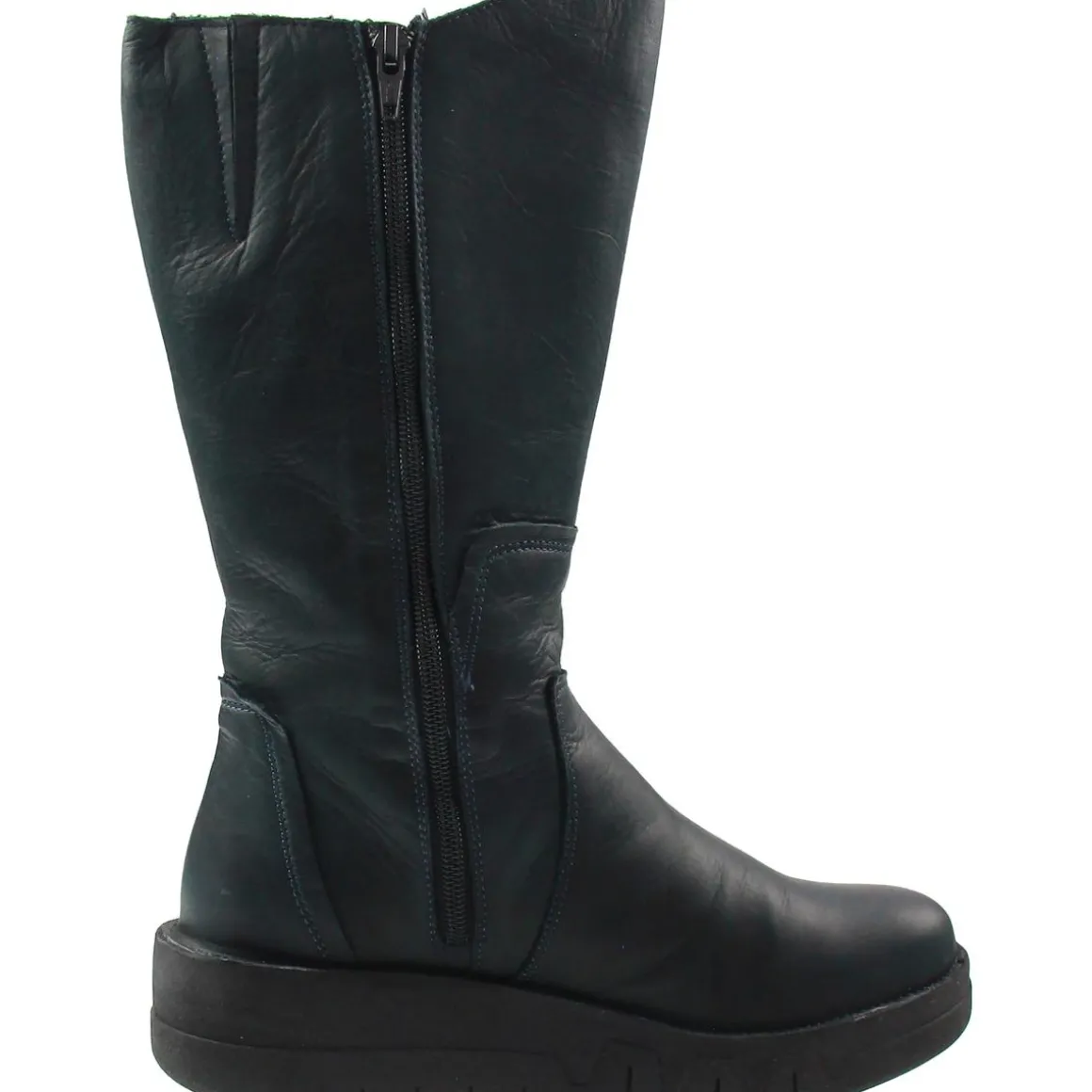 Lear Leather Zip Up Mid-Calf Boots