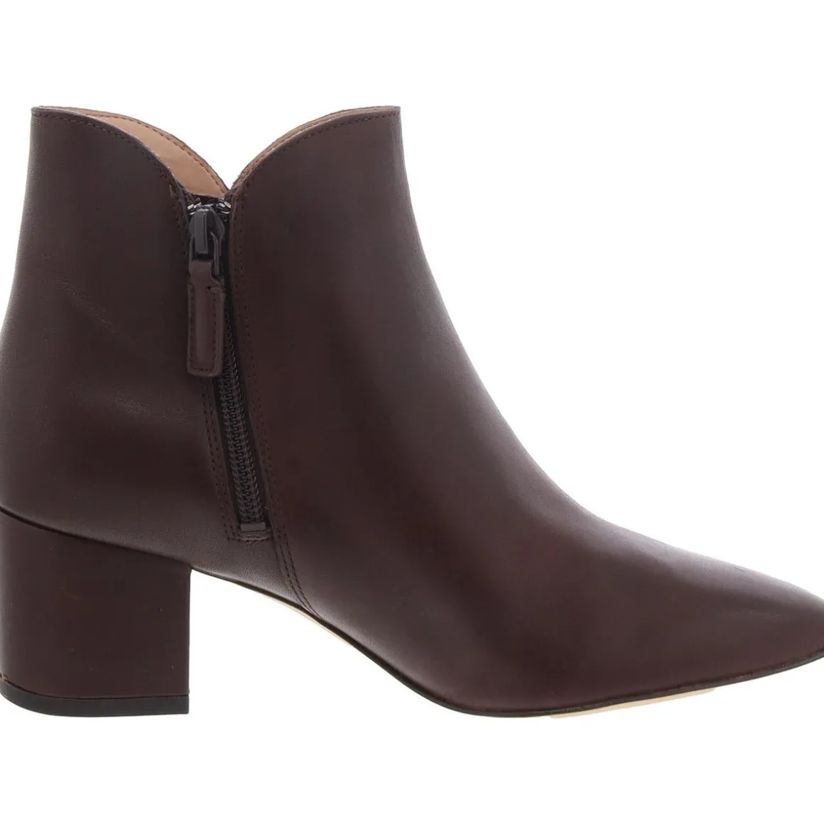 Leather Block Heel Ankle Boots