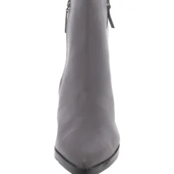 Leather Block Heel Ankle Boots