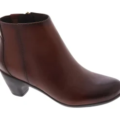 Leather Block Heel Ankle Boots