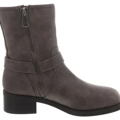 Leather Block Heel Ankle Boots