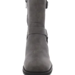 Leather Block Heel Ankle Boots