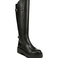 Leather Block Heel Knee-High Boots