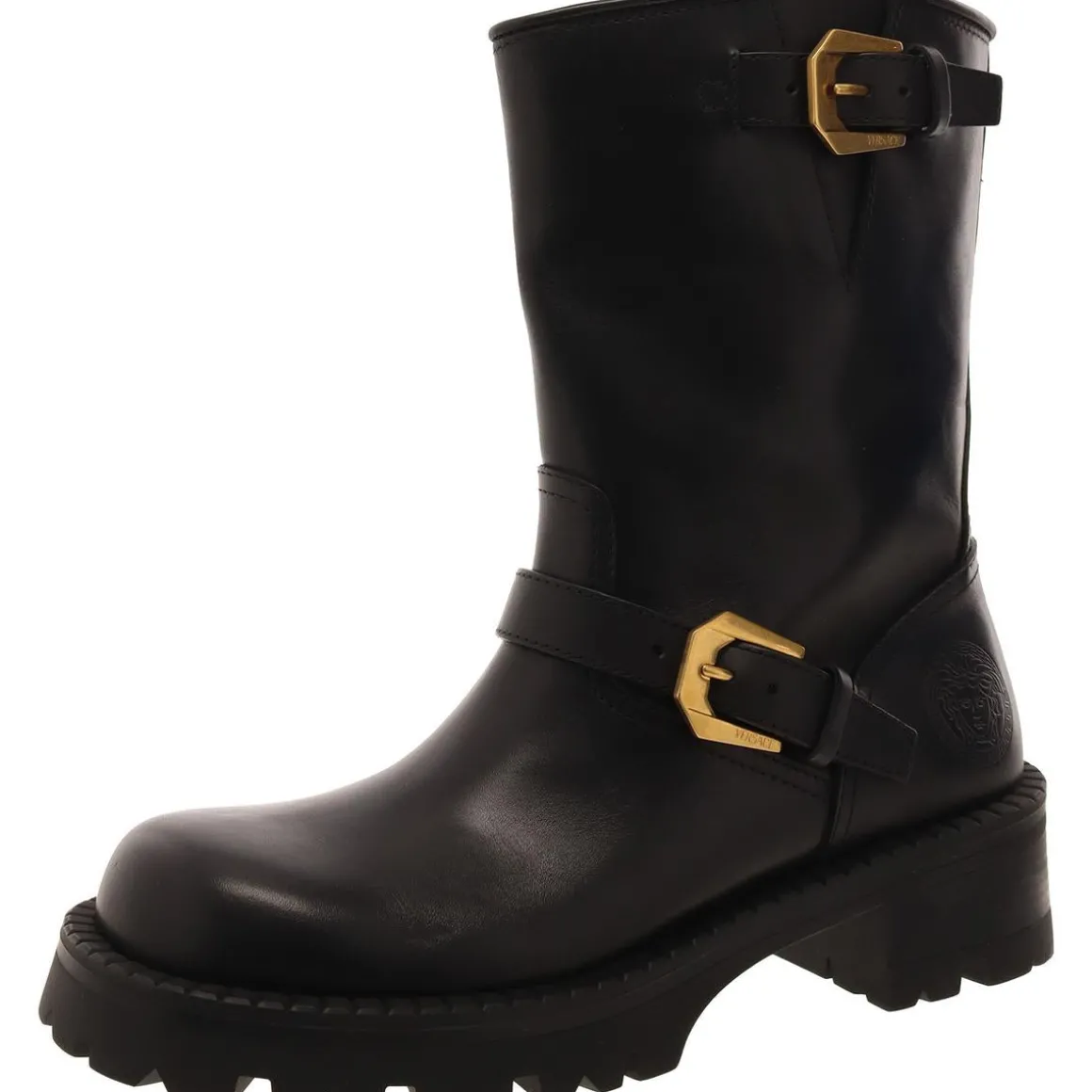 Leather Mid-Calf Motorcycle Boots