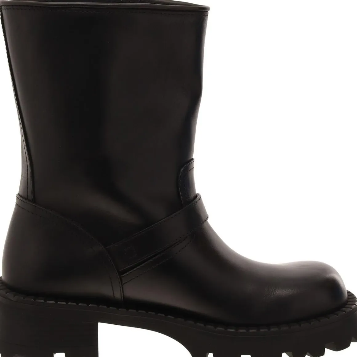 Leather Mid-Calf Motorcycle Boots