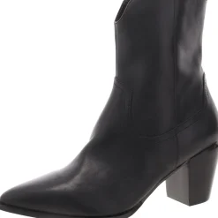 Leather Pointed Toe Ankle Boots