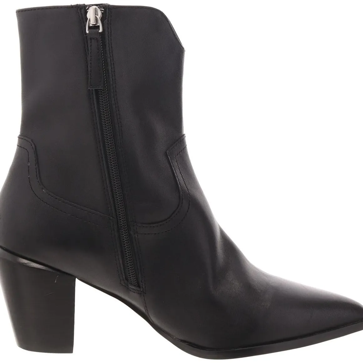 Leather Pointed Toe Ankle Boots