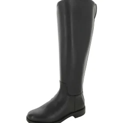 Leather Round Toe Knee-High Boots