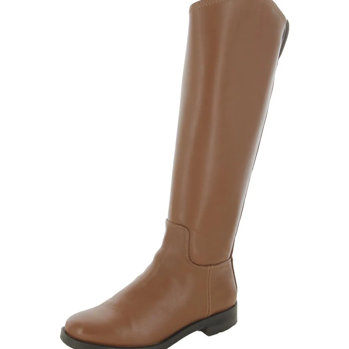 Leather Round Toe Knee-High Boots