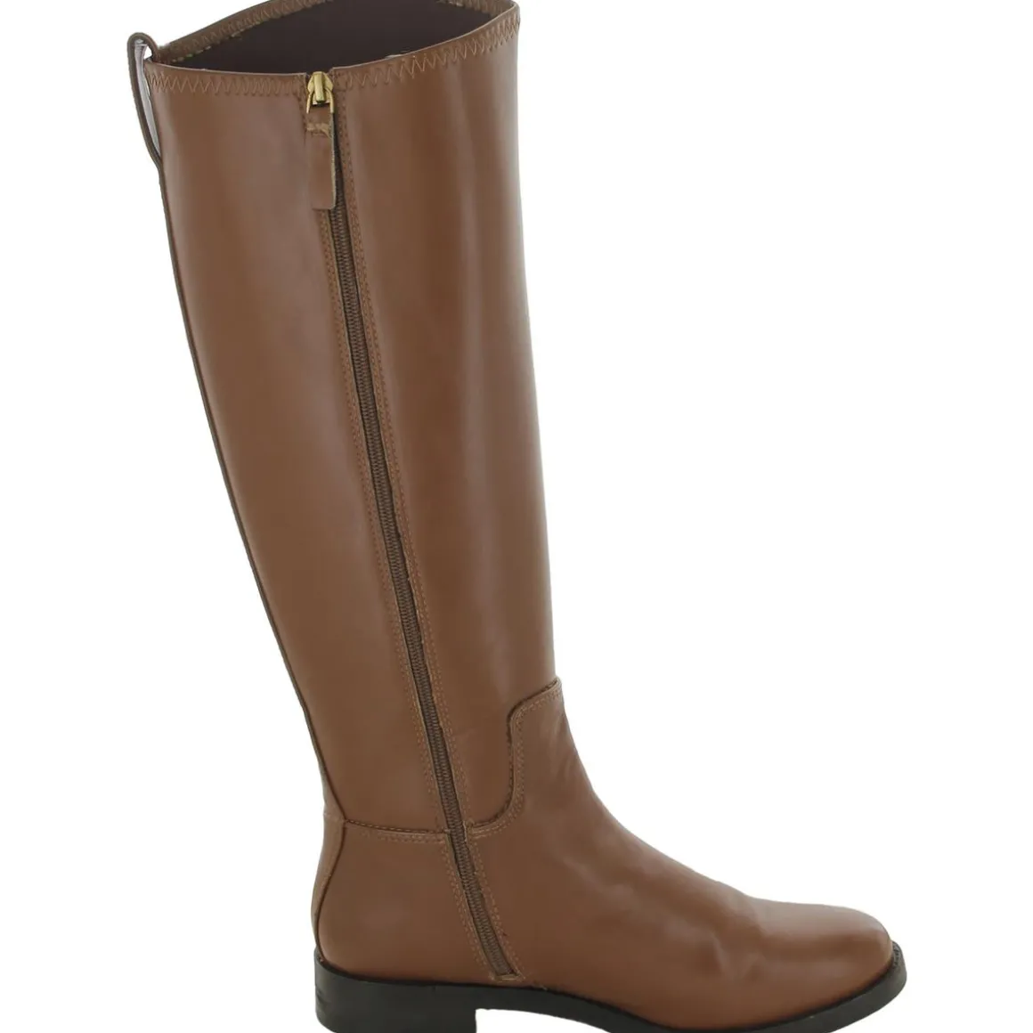 Leather Round Toe Knee-High Boots