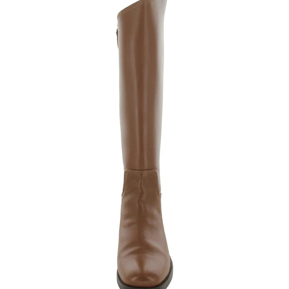 Leather Round Toe Knee-High Boots
