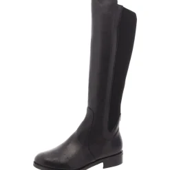 Leather Stretch Knee-High Boots