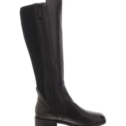 Leather Stretch Knee-High Boots