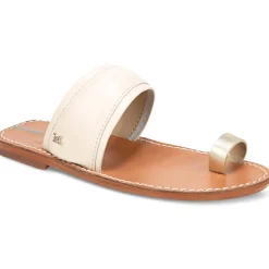 Leather Toe Loop Slide Sandals