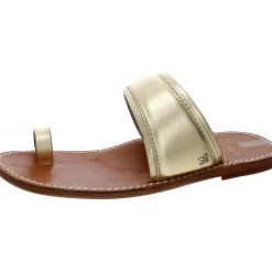 Leather Toe Loop Slide Sandals