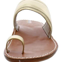 Leather Toe Loop Slide Sandals