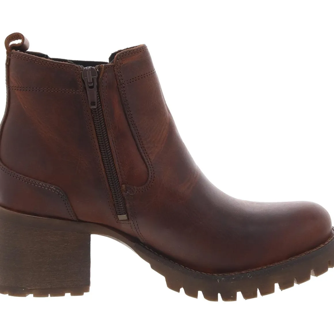 Leather Zipper Ankle Boots