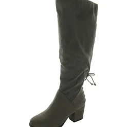 Leeda Faux Suede Zipper Knee-High Boots
