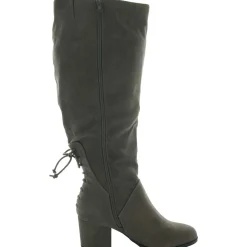 Leeda Faux Suede Zipper Knee-High Boots