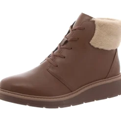 Leighly Lace Leather Faux Fur Trim Ankle Boots