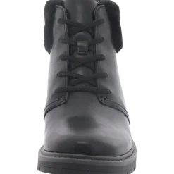 Leighly Lace Leather Faux Fur Trim Ankle Boots