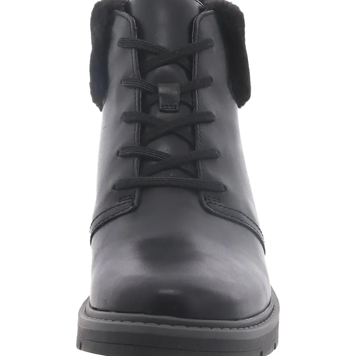 Leighly Lace Leather Faux Fur Trim Ankle Boots