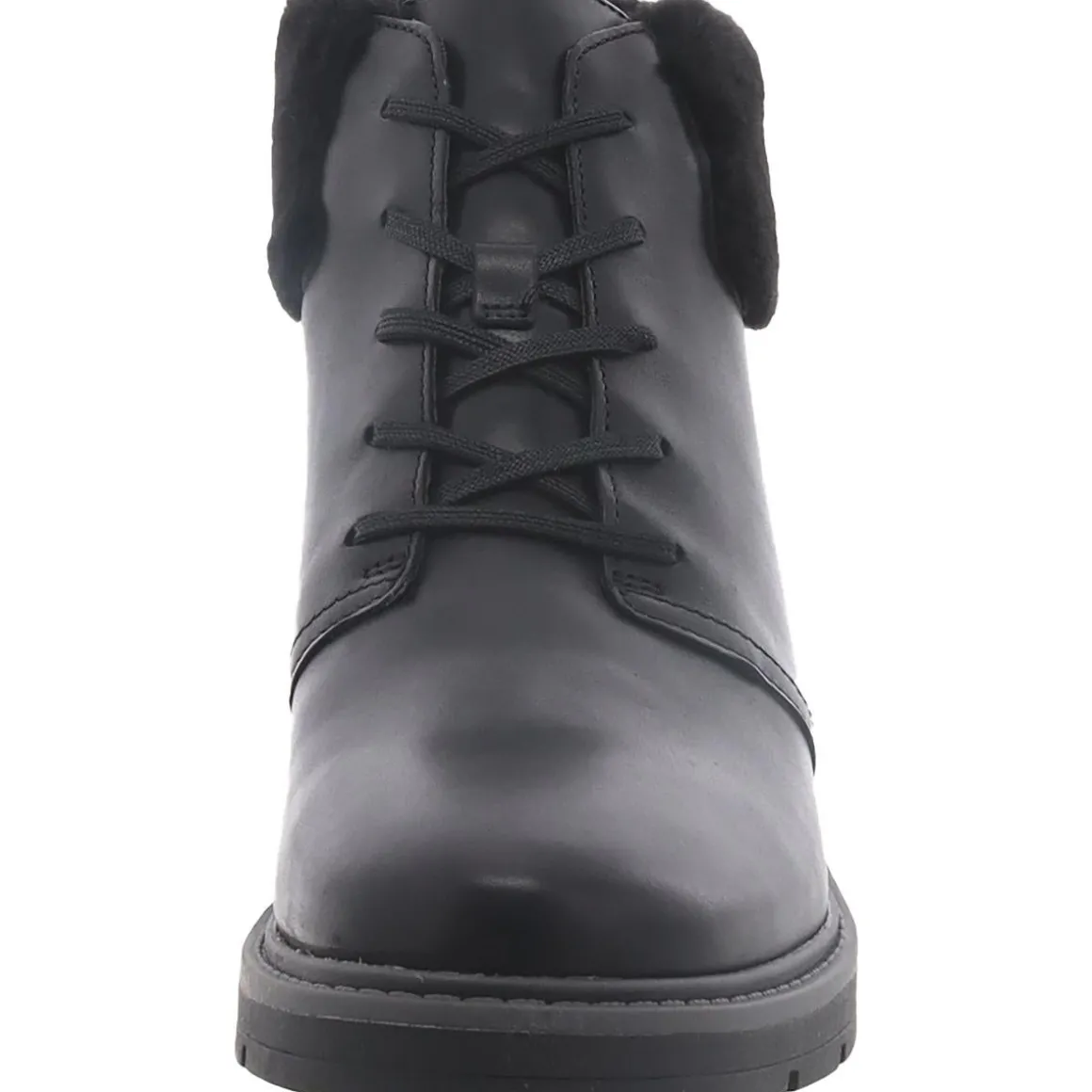 Leighly Lace Leather Faux Fur Trim Ankle Boots